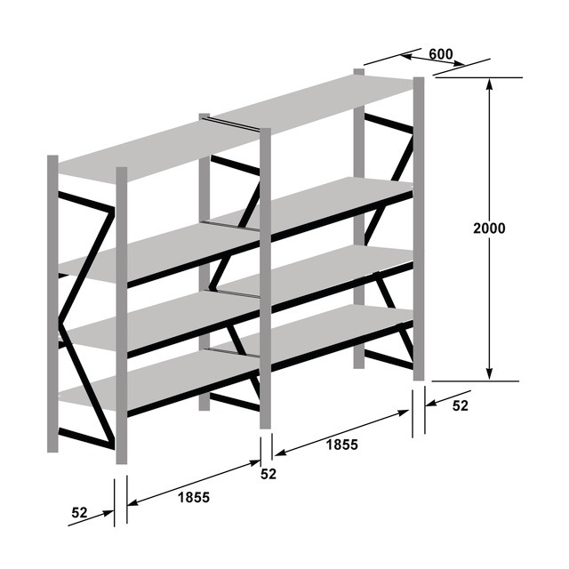 Echelle Rayonnage Mi-lourd HT2000 PROF600 référence fournisseur 9030611